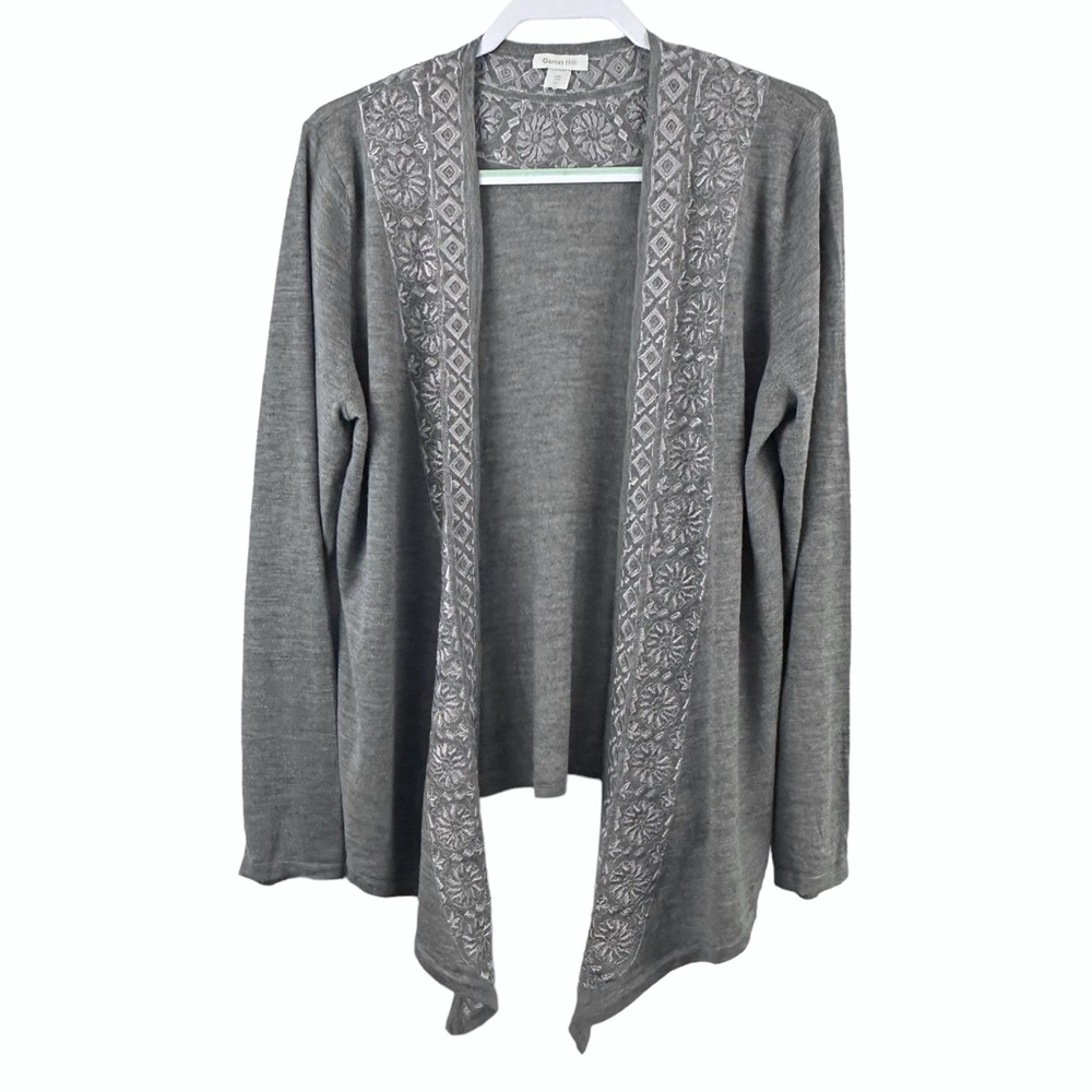 Garnet Hill Draped Asymmetrical Wool Cardigan